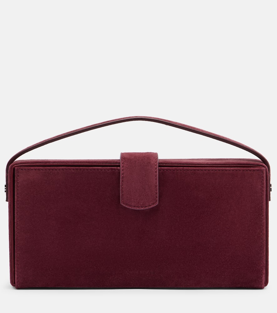 Magda Butrym Apolonia Suede Clutch In Burgundy