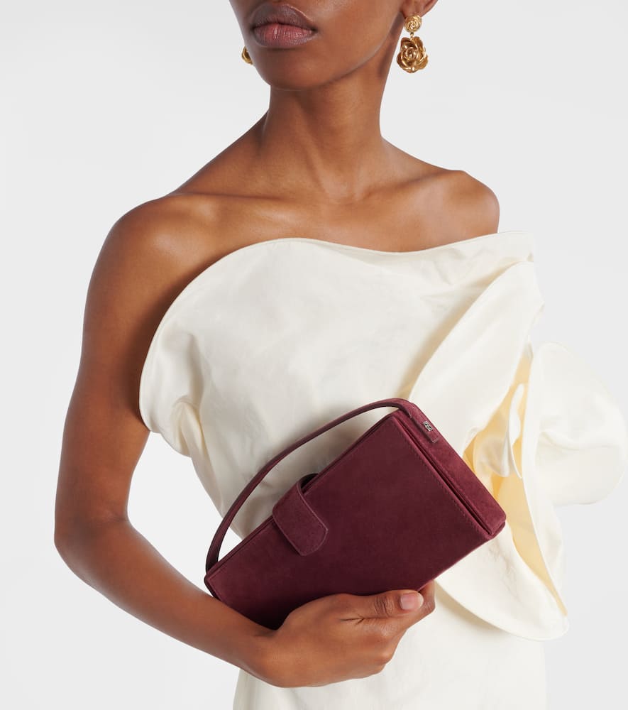 Magda Butrym Apolonia Suede Clutch In Burgundy