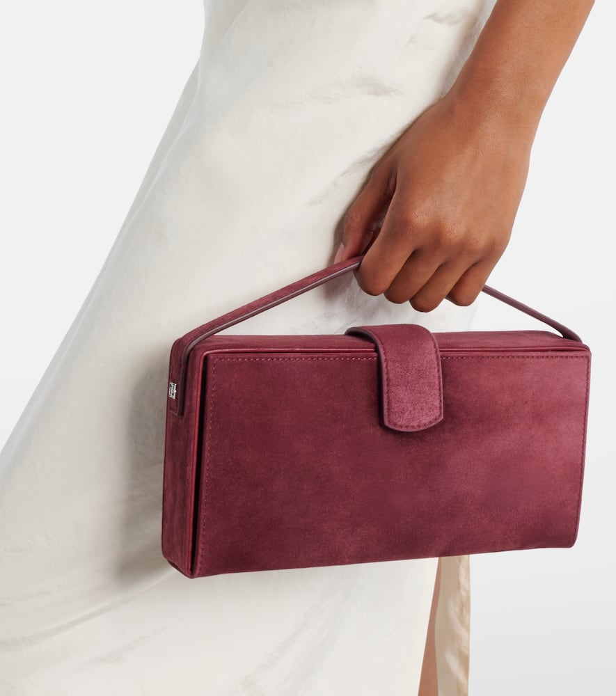 Magda Butrym Apolonia Suede Clutch In Burgundy