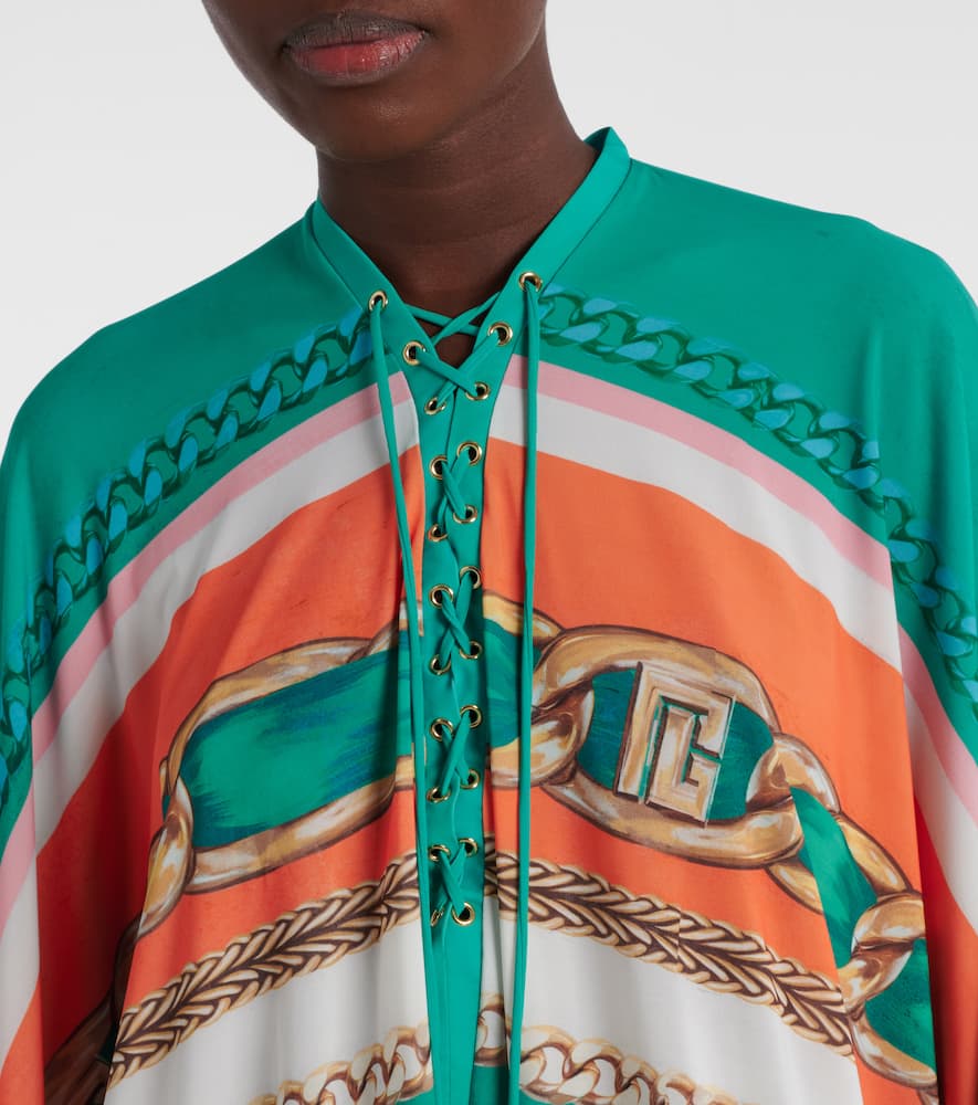 Balmain Printed Kaftan In Multi
