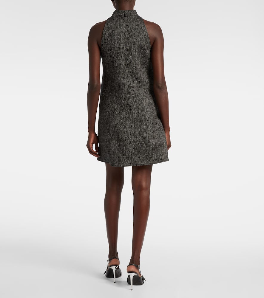 Courrèges Textured Fabric Knee Length Dress With Front Pockets In Black