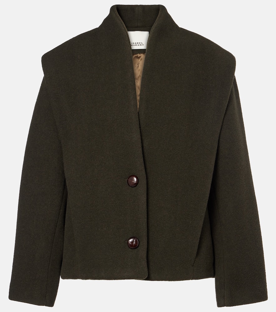 Isabel Marant Dyogo Wool-blend Jacket In Green