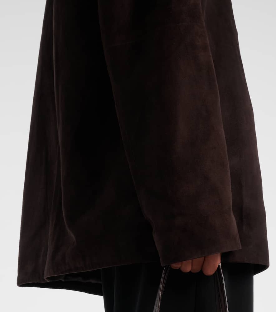 The Row Fabian Suede Jacket In Brown