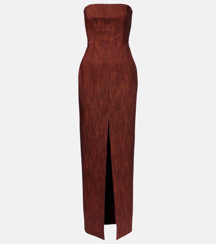 Roksanda Shani Wool And Cotton Bustier Gown In Animal Print