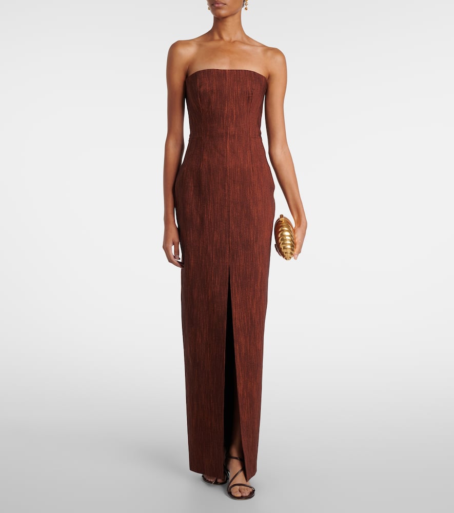 Roksanda Shani Wool And Cotton Bustier Gown In Animal Print