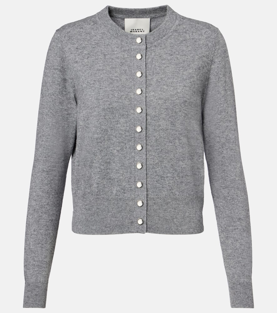 Isabel Marant Idesia Wool And Cashmere Cardigan In Gray