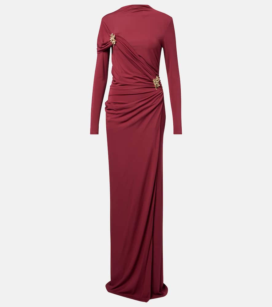 Simkhai Izadora Ruched Maxi Dress In Burgundy