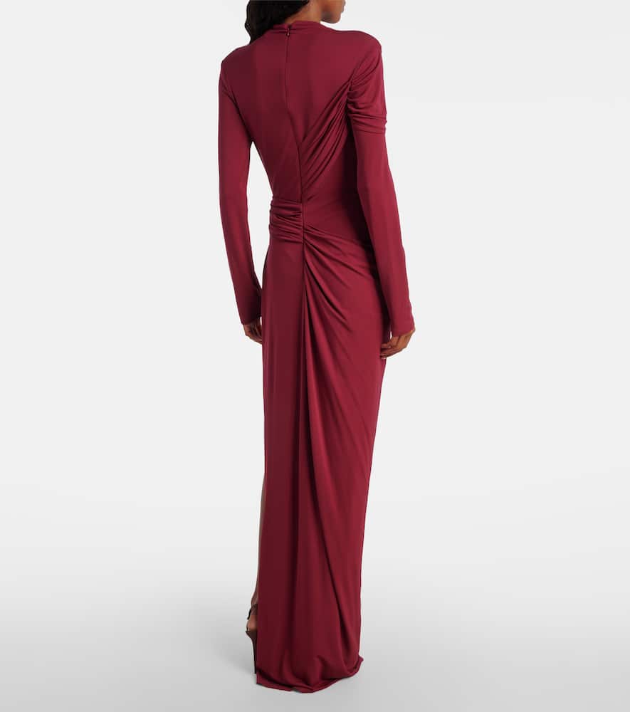 Simkhai Izadora Ruched Maxi Dress In Burgundy
