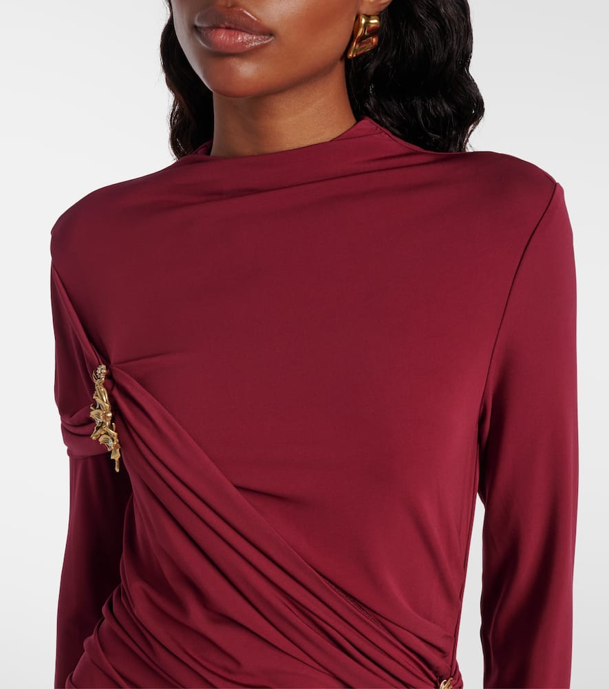 Simkhai Izadora Ruched Maxi Dress In Burgundy