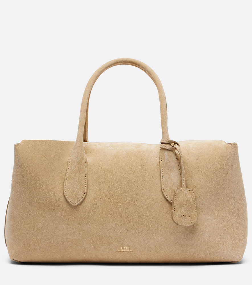 Polo Ralph Lauren Suede Shoulder Bag In Sand