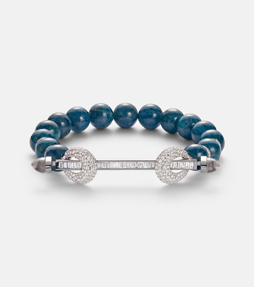 Ananya Chakra 18kt white gold beaded bracelet with diamonds