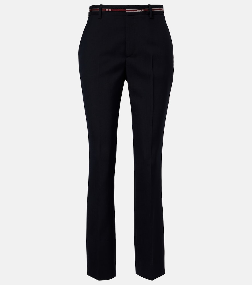 Gucci Logo wool straight pants