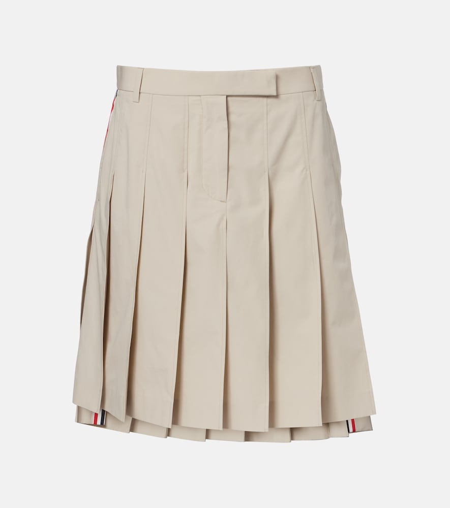 Thom Browne Pleated cotton twill miniskirt