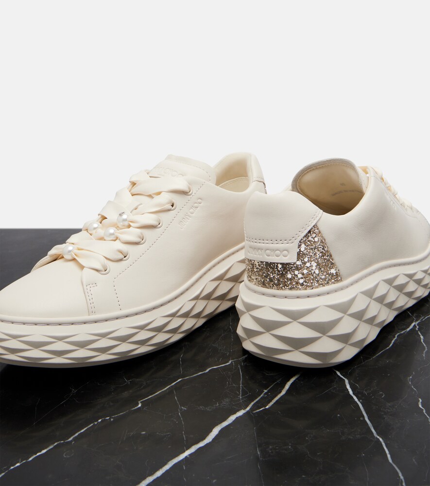  Jimmy Choo Jimmy Choo Diamond Light Maxi Leather Sneakers 