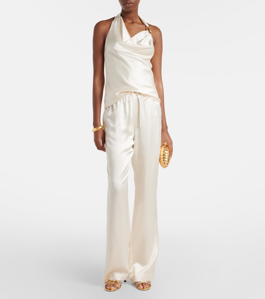 Rebecca Vallance Elise silk satin flared pants