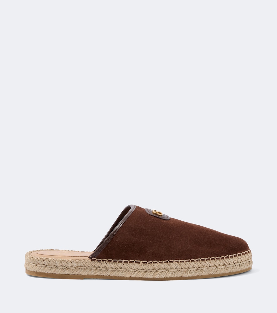  Valentino Garavani Valentino Garavani Slippers Palm Avenue Vlogo Aus Veloursleder 