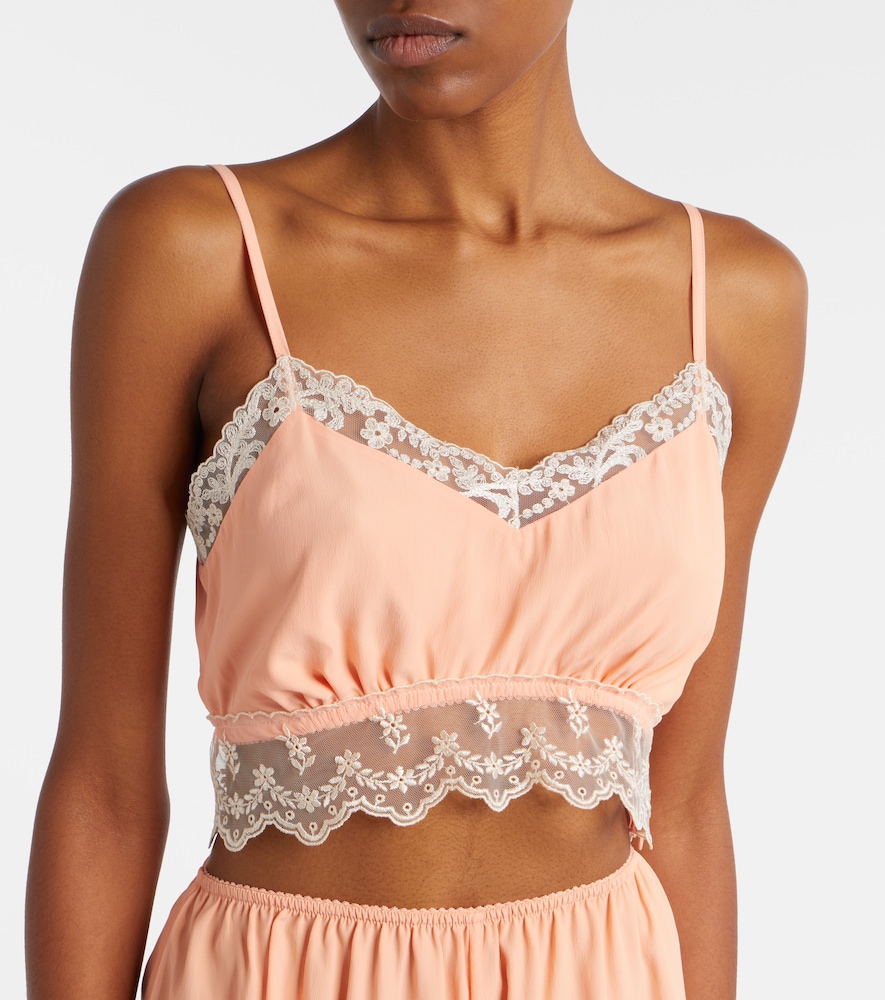  Simone Rocha Simone Rocha Bralette Aus Crêpe De Chine Mit Spitze 