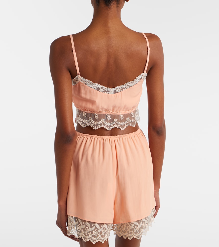  Simone Rocha Simone Rocha Bralette Aus Crêpe De Chine Mit Spitze 