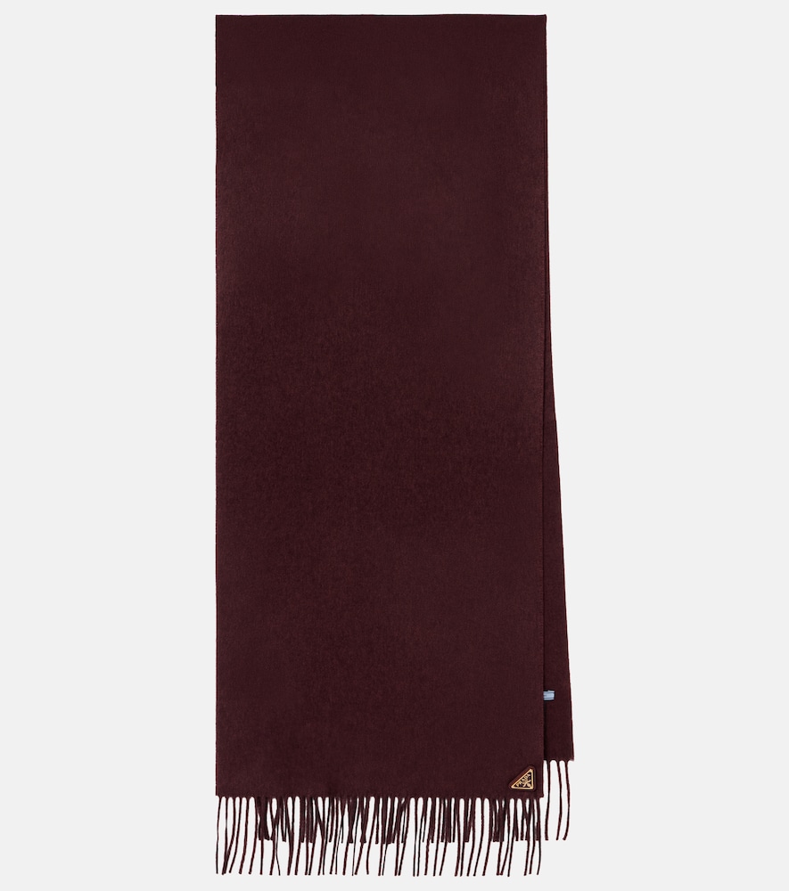 Prada Fringed silk and cashmere scarf