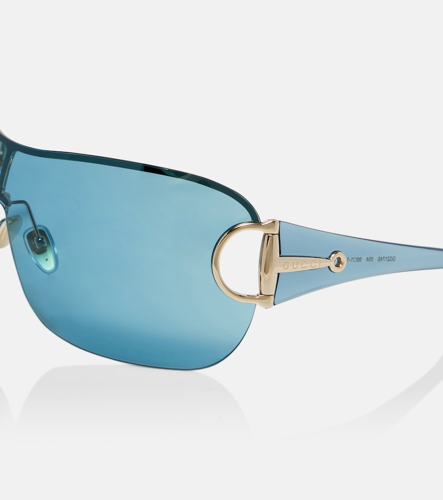  Gucci Gucci Half Horsebit Shield Sunglasses 