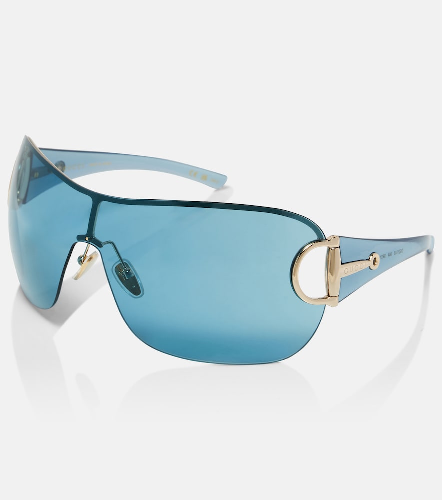  Gucci Gucci Half Horsebit Shield Sunglasses 