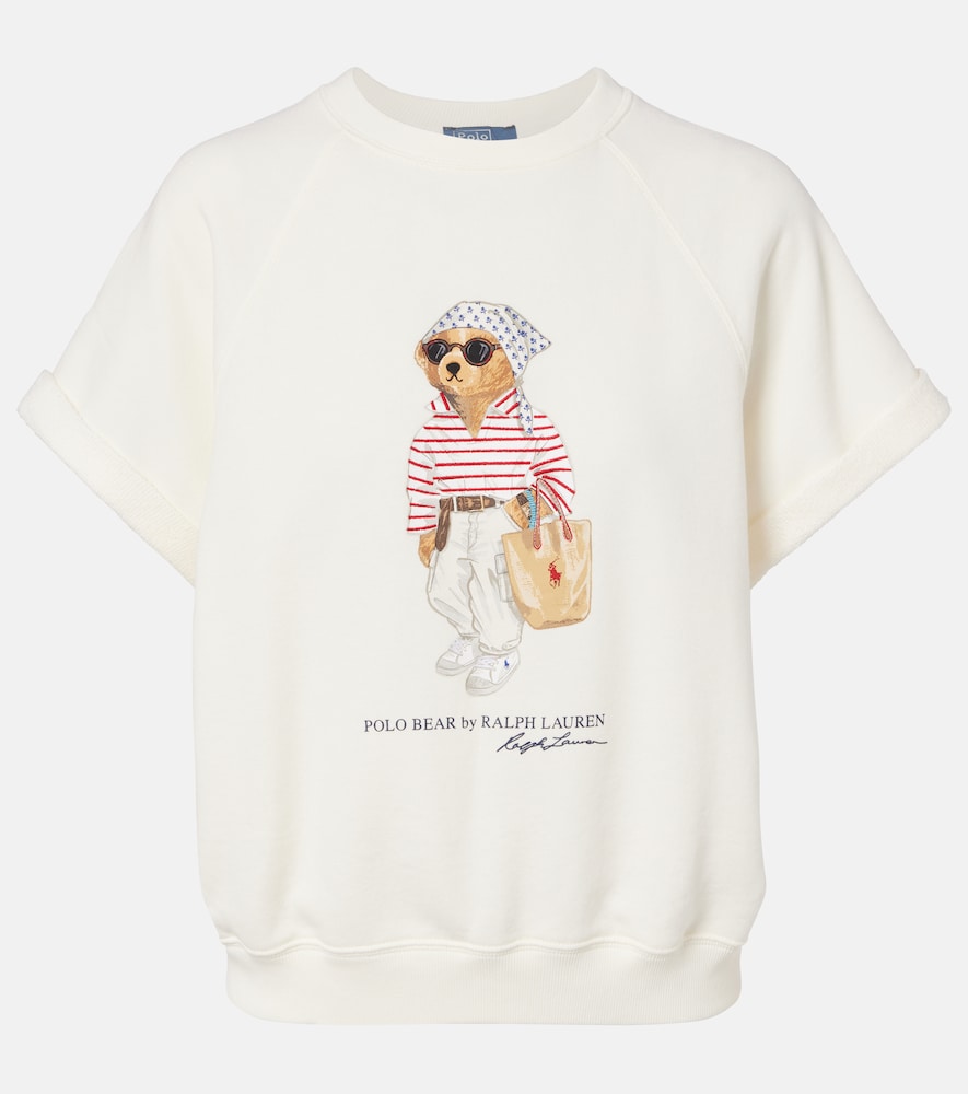 Polo Ralph Lauren Women's White Polo Bear Cotton-Blend Top UK Size 10 - Mytheresa