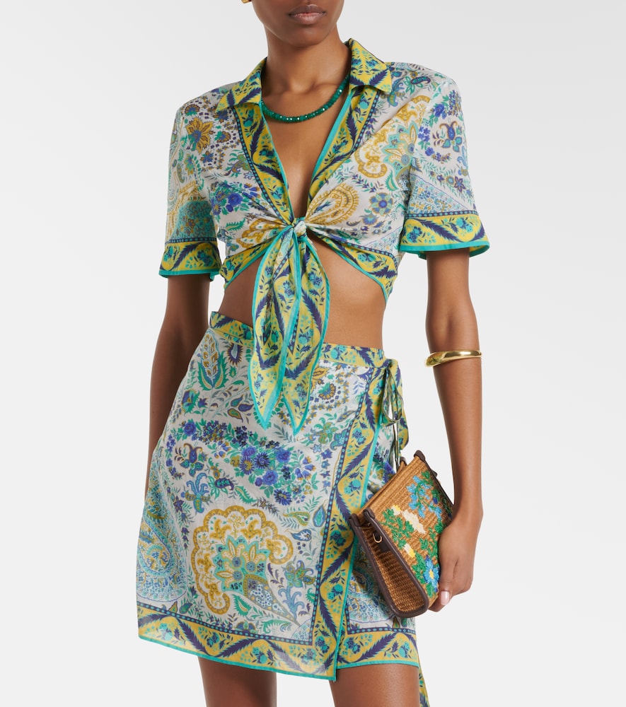  Etro Etro Crop Top De Algodón Floral 