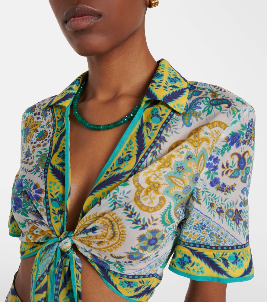  Etro Etro Crop Top De Algodón Floral 