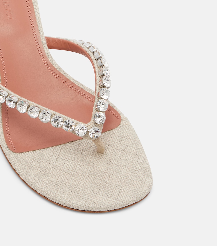Gigi Embellished Canvas Thong Sandals
