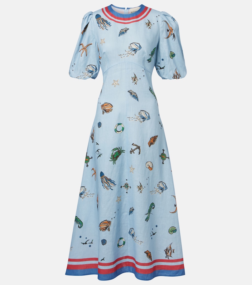 Alemais Alémais Printed linen midi dress