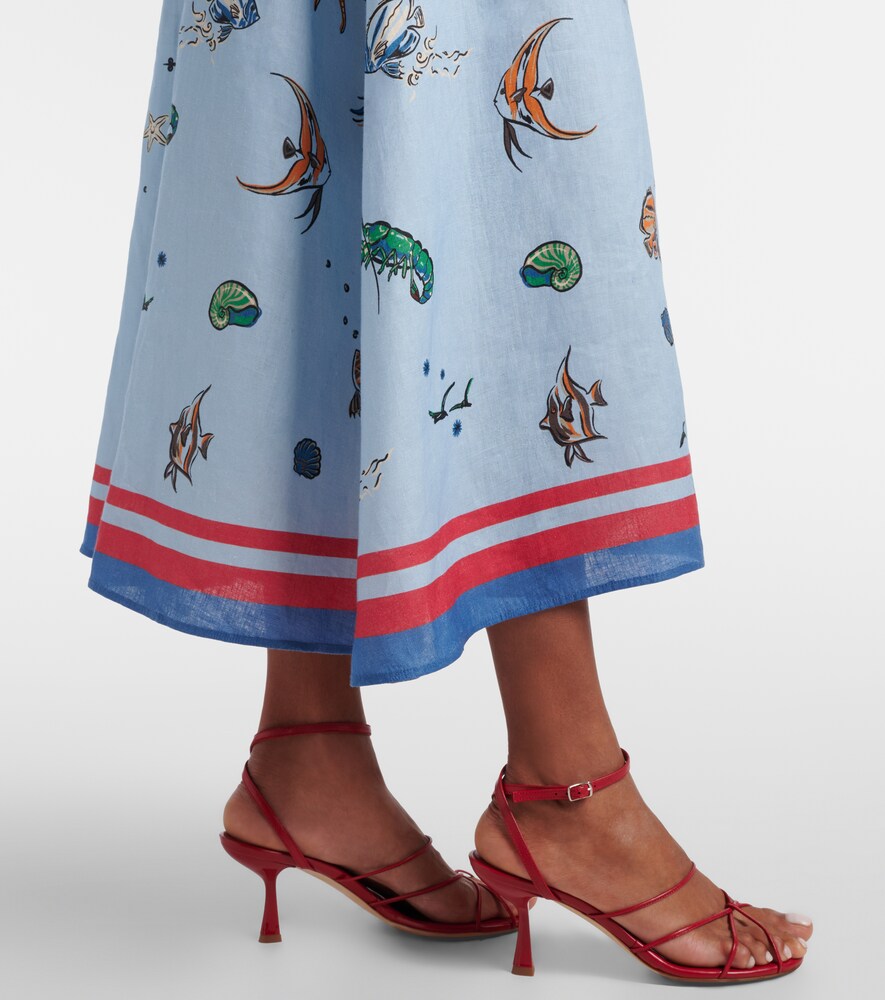  Alemais Alémais Bedrucktes Midikleid Aus Leinen 