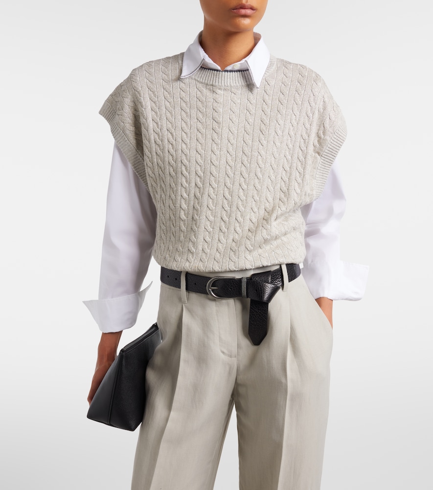 Cable-Knit Cotton-Blend Sweater