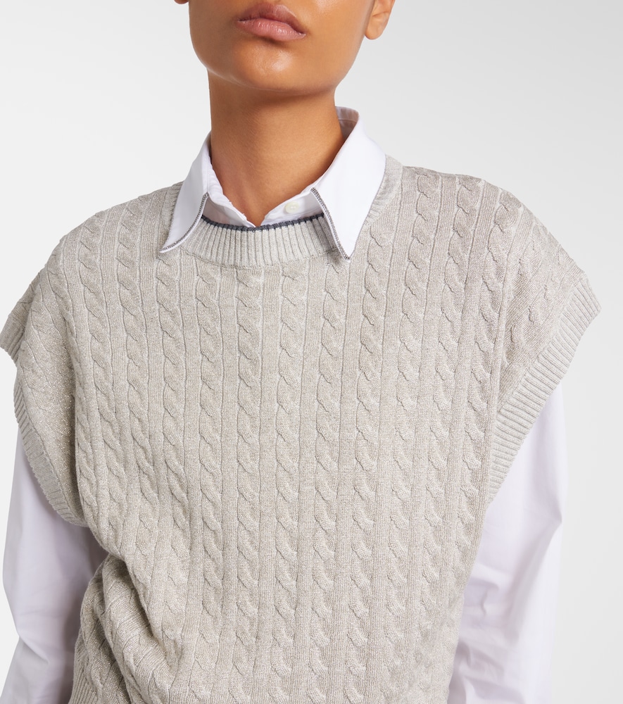 Cable-Knit Cotton-Blend Sweater