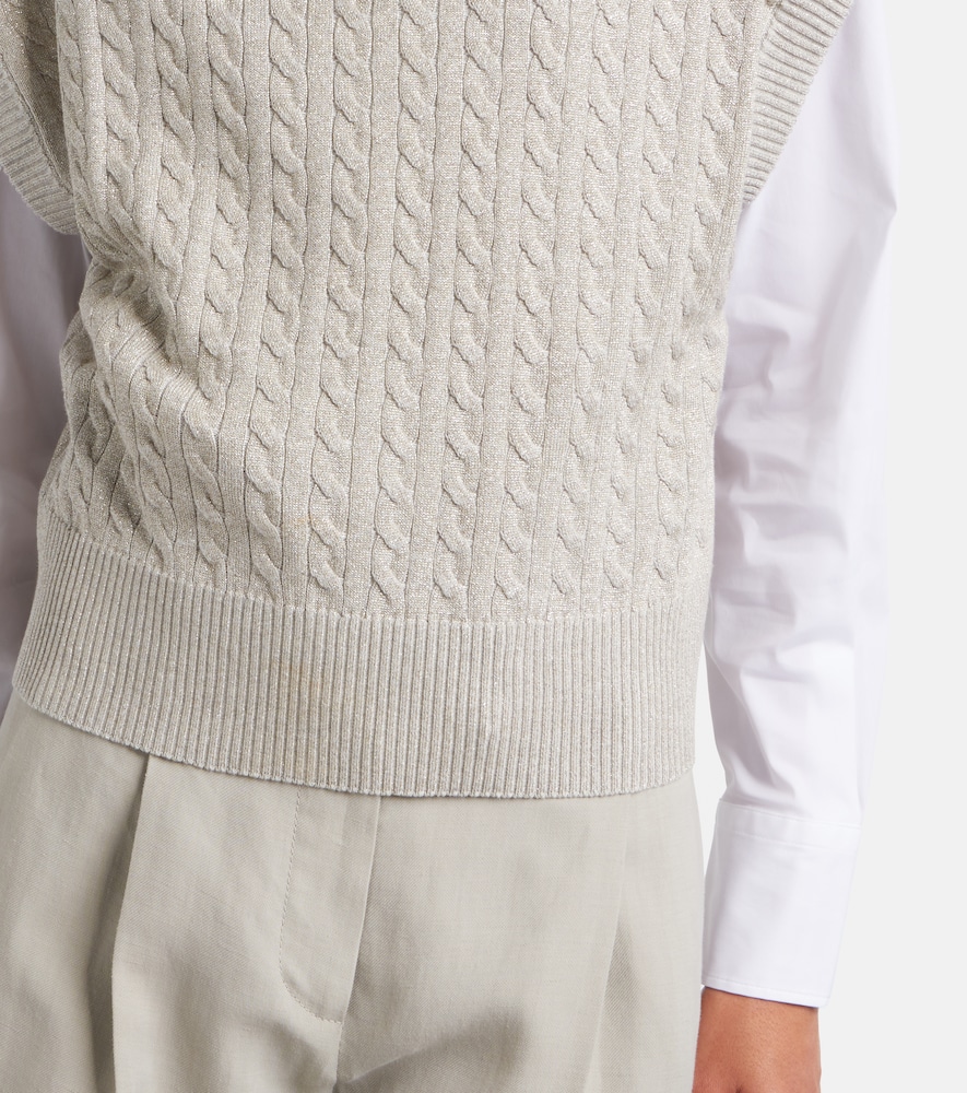 Cable-Knit Cotton-Blend Sweater