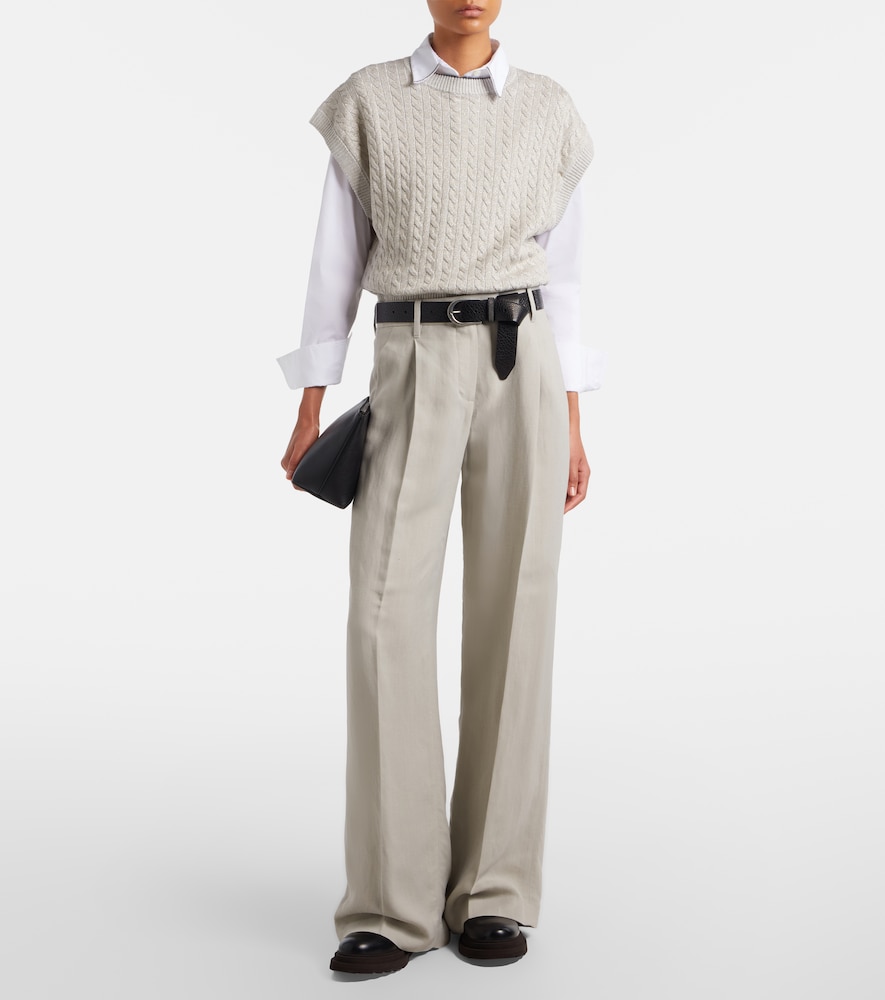Cable-Knit Cotton-Blend Sweater
