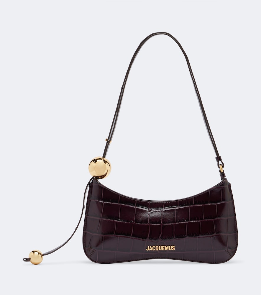Schultertasche Bisou Perle Small aus Leder