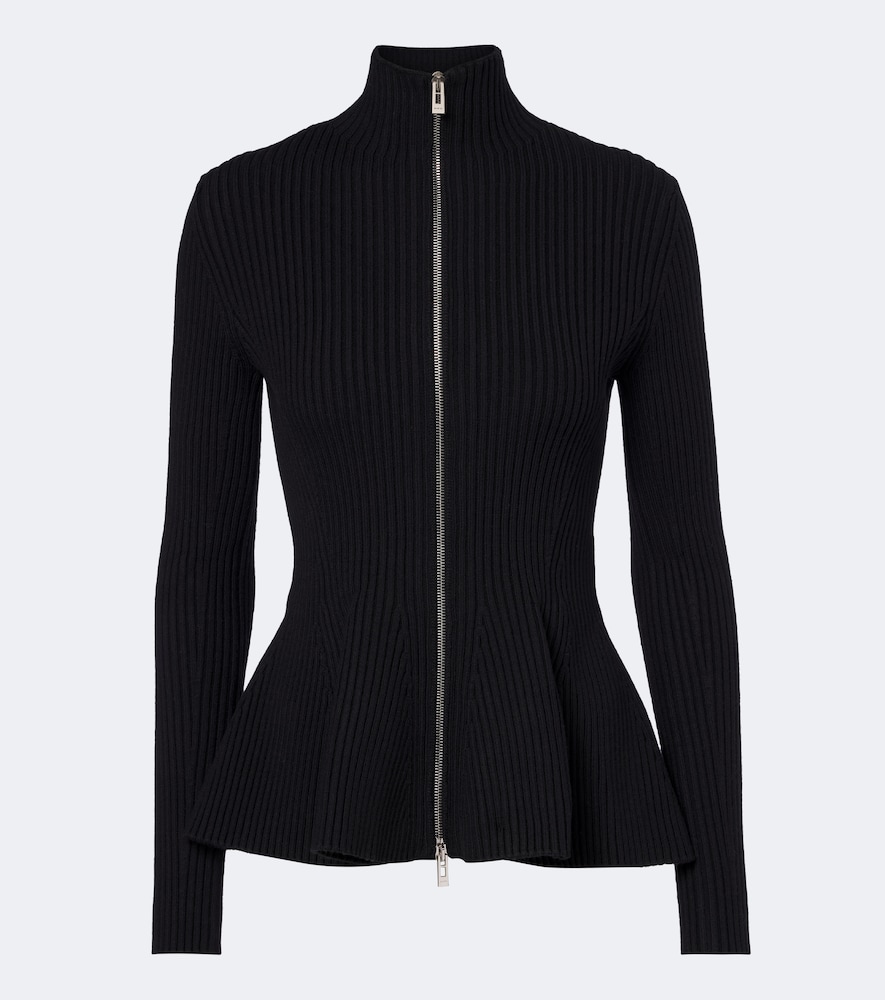 Alaïa Alaïa Peplum wool-blend zip-up cardigan