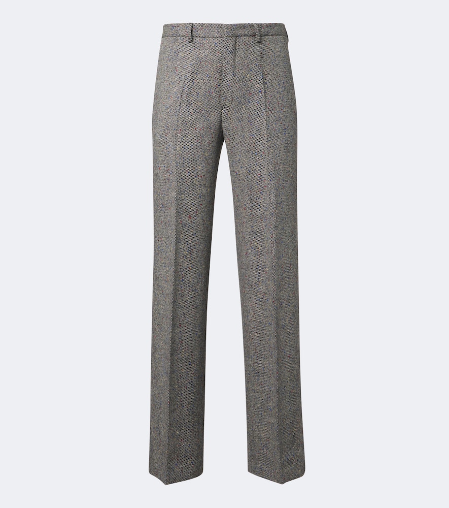 Pantaloni regular in lana a quadri