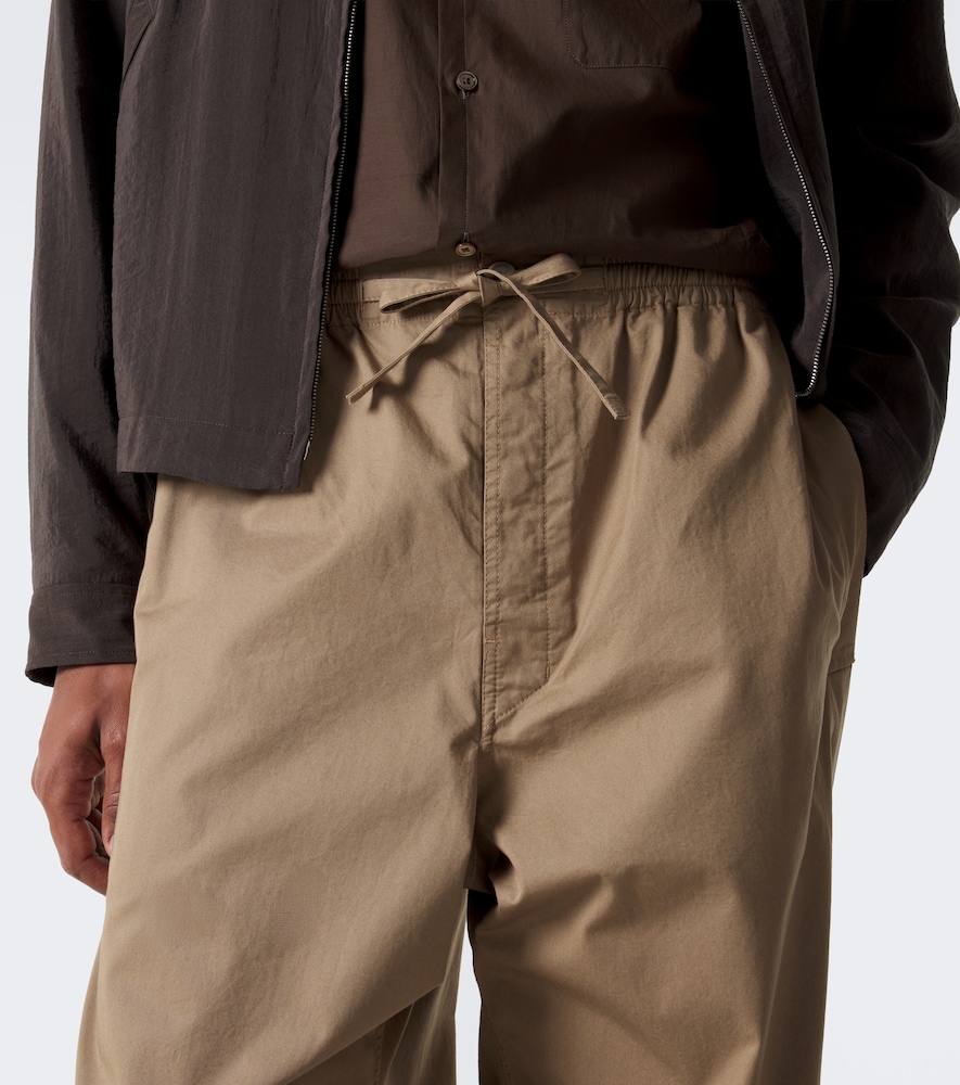 Cotton Twill Wide-Leg Pants