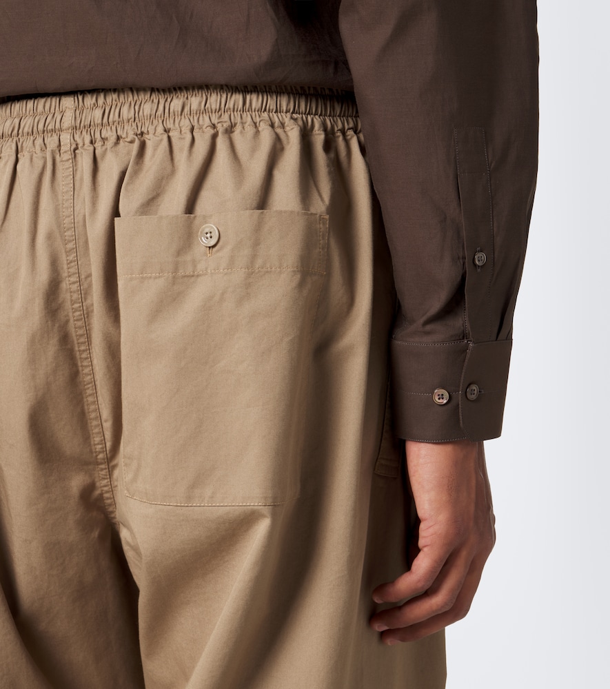 Cotton Twill Wide-Leg Pants