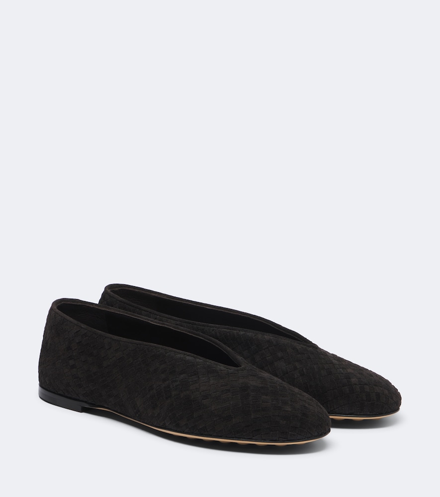 Ballerinas Intrecciato aus Veloursleder