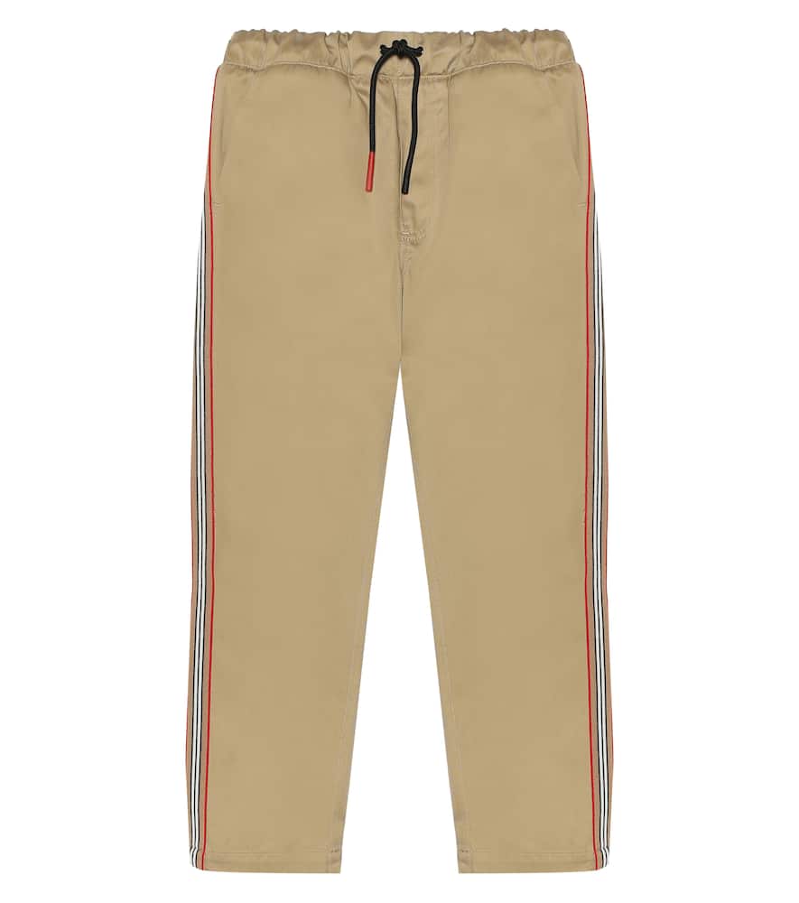 Click to view more detailed imagery on our partner's website Burberry Kids' Curran Drawstring Chino Pants W/ Icon Stripe Sides In Beige