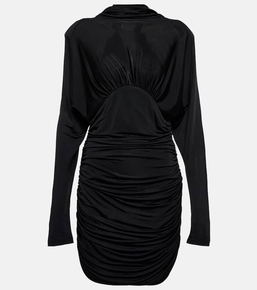 Saint Laurent Long-sleeved draped minidress