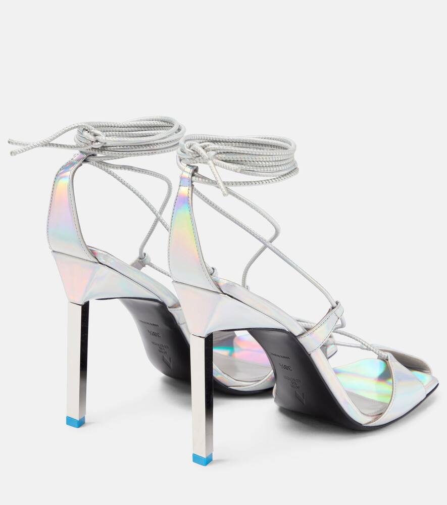 Attico Adele Holographic Silver Slave Sandal In Holographic Silver
