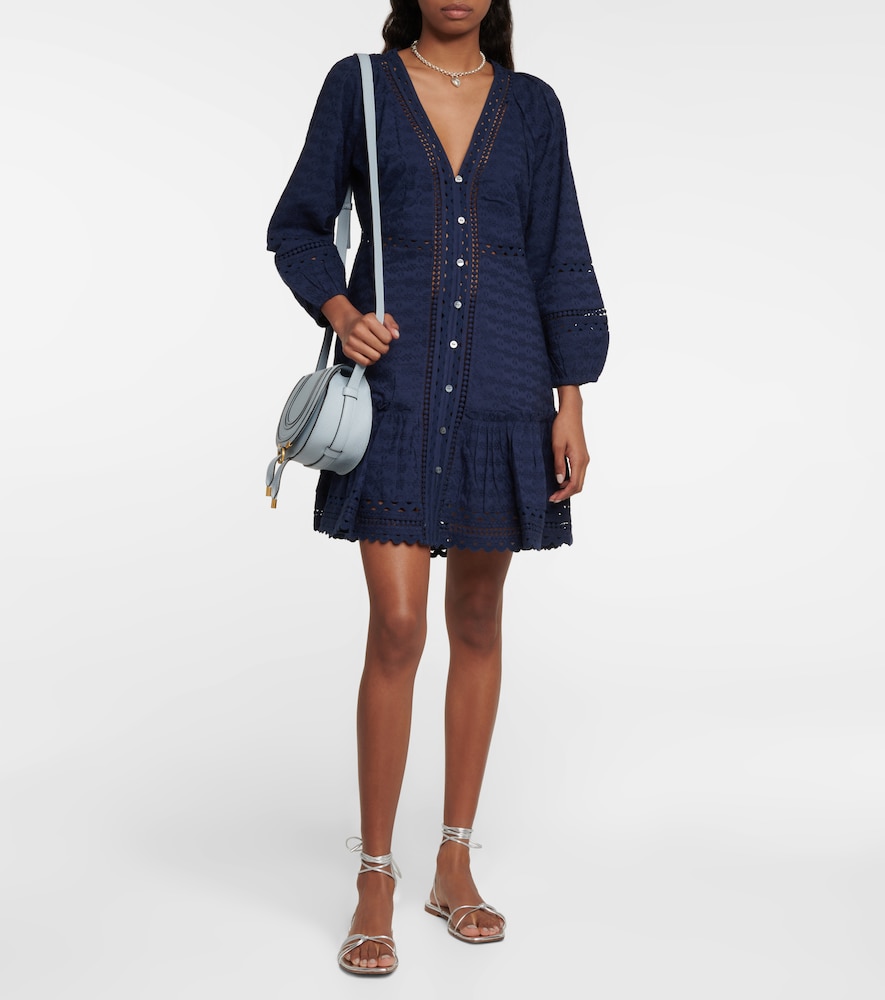 Veronica Beard Daeja Cotton Minidress In Navy