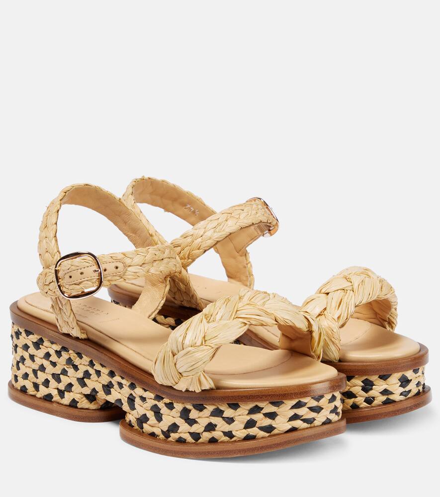 Gabriela Hearst Michael Sandalen Aus Raffiabast In Cream Multi