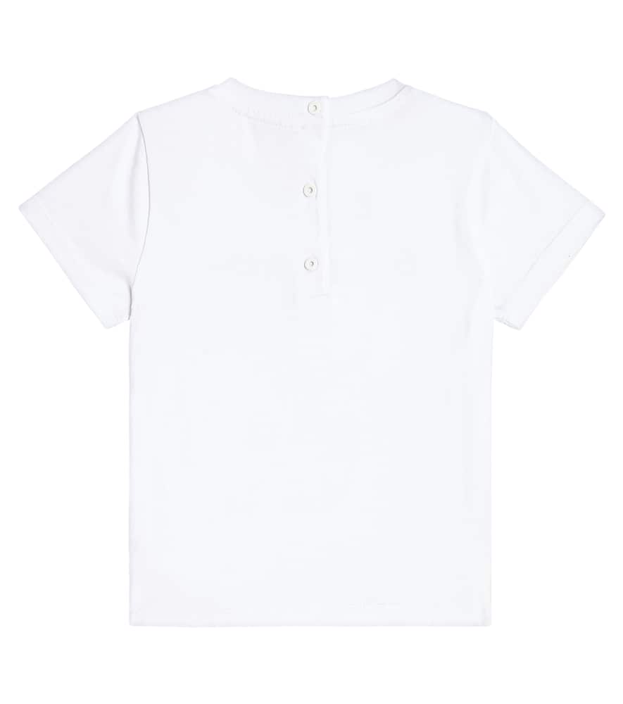 Balmain White Cotton Logo Baby T-shirt In Blue