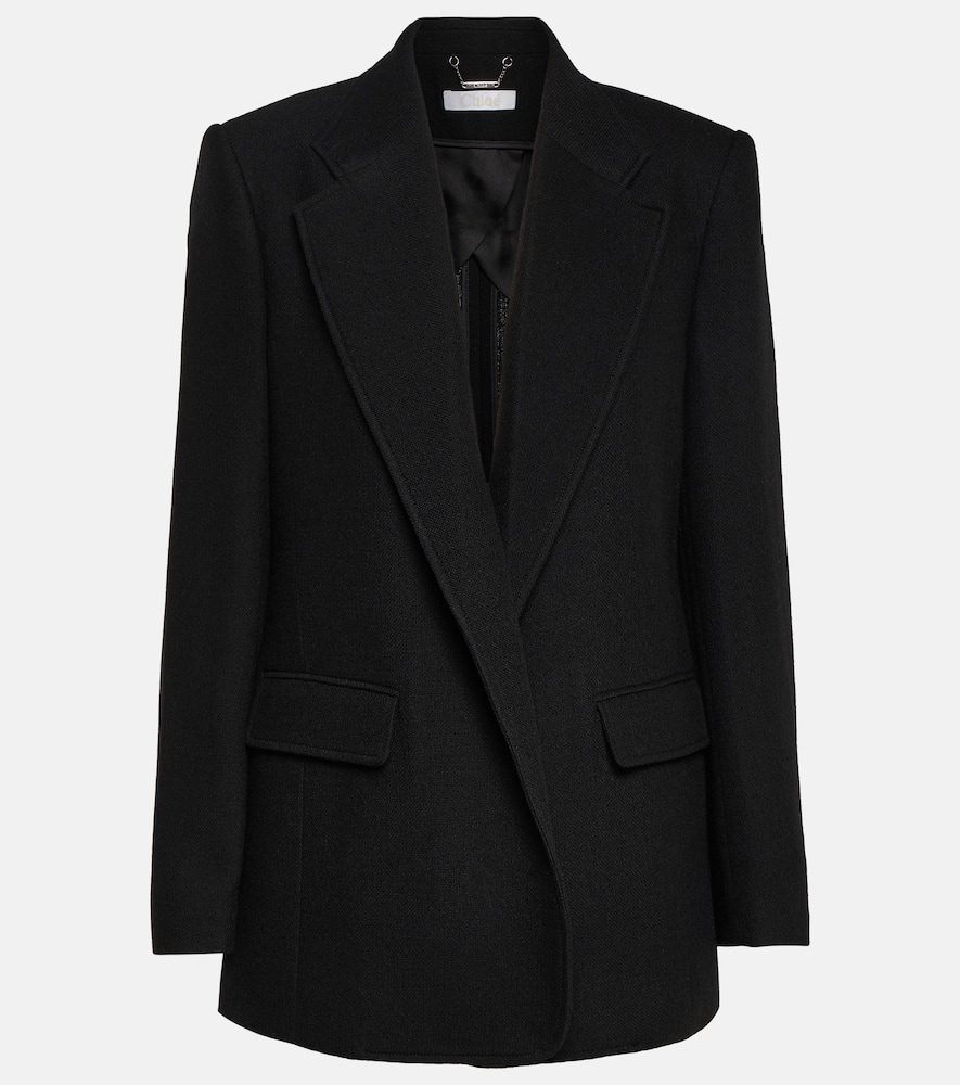 Chloé Recycled Cashmere-blend Blazer In Black
