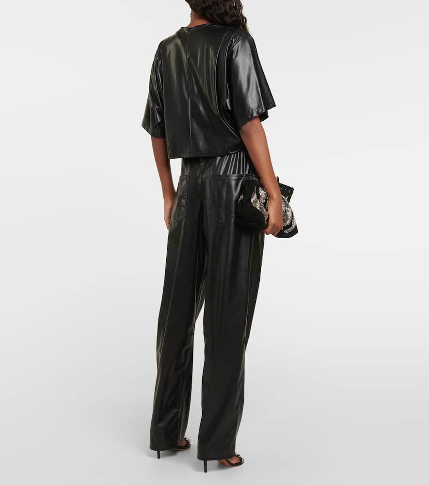 Isabel Marant Étoile Isabel Marant Etoile Black Synthetic Leather Brooky T Shirt In Black