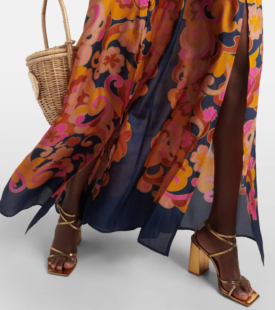 Shop Zimmermann Acadian Printed Silk Maxi Dress In Multicoloured